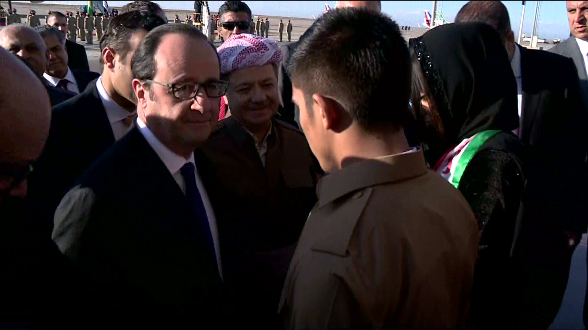 هه‌رێمی كوردستان هاوشێوه‌ی ده‌وڵه‌تێكی سه‌ربه‌خۆ پێشوازی له‌ سه‌رۆكی فه‌ڕه‌نسا ده‌كات
